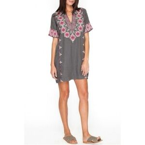 Johnny Was Linen Embroidered Tunic Dress, 3840JW